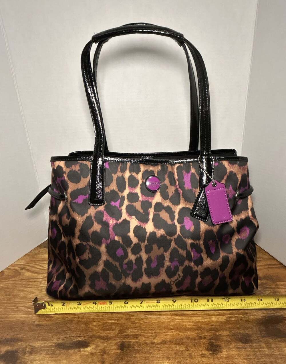 Coach Ocelot Leopard Print Carrie Tote Bag H1373-F25281